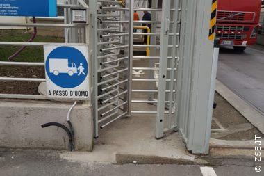 Solvay plant, two safe pedestrian access points with full height turnstiles